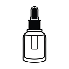 Minimalist Outline Of Essential Oil Dropper Bottle For Beauty And Skincare Products