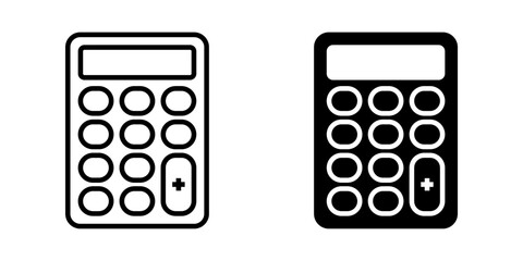 Calculator icon set. Flat illustration of icons on a white background