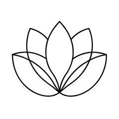 Minimalist Lotus Flower Illustration Simple Elegant Outlines For Logo Design