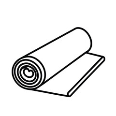 Rolled Yoga Mat Outline Graphic For Fitness And Wellness Vector Icon