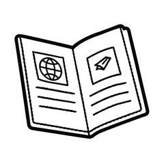 Passport Doodle Vector Icon For International Travel And Global Journey Concepts