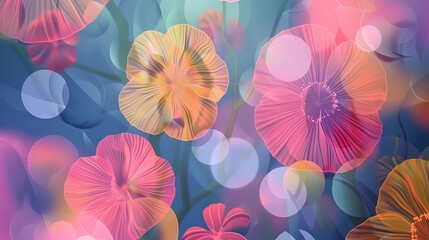 Obraz premium A packaging pattern with circle shape and holographic effect conveying a feeling of freshness, Generative AI illustrations. 