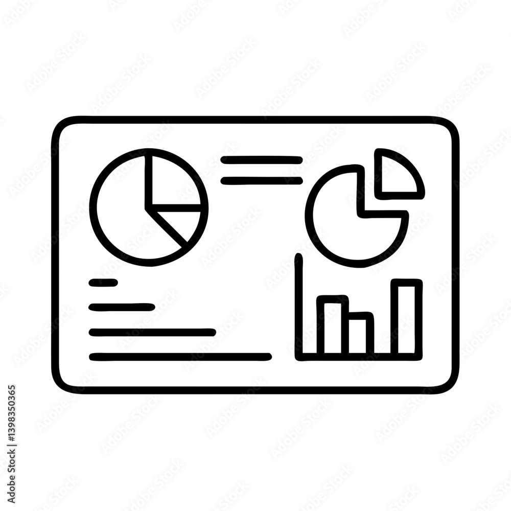 Poster analysis dashboard icon for business data analytics and financial report presentation design element