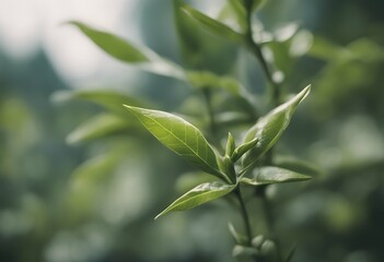 fresh leaves tea bud plant leaf green herb location malaysia background nature light closeup agriculture outdoors sunlight tree morning scene herbal field estate garden farm detail growth asia