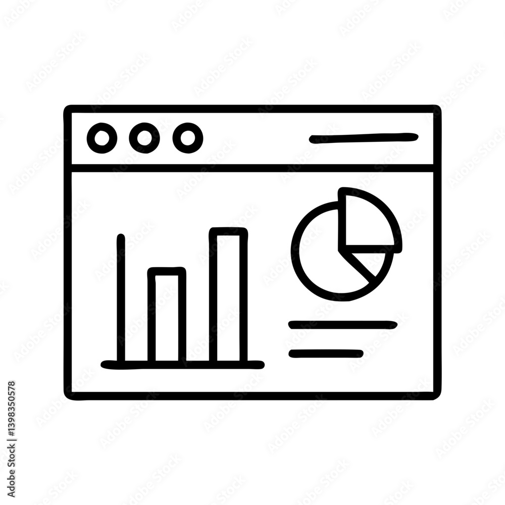 Poster data analysis dashboard with bar graph and pie chart for business intelligence and reporting tool