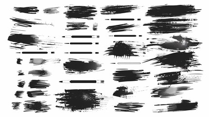 A sketchy brushes, vector brush strokes, hand drawn lines and shapes, Generative AI illustrations. 