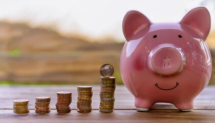 A piggy bank slowly filling up