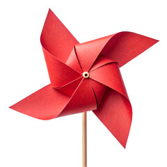 Red pinwheel isolated on white background