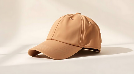 Brown Baseball Cap on Minimal Background &ndash; Blank Hat Mockup for Branding and Apparel Design