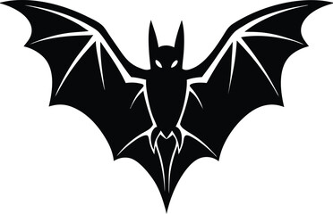 Bat Silhouette Black Vector | Animal, Nature & Halloween Line Art