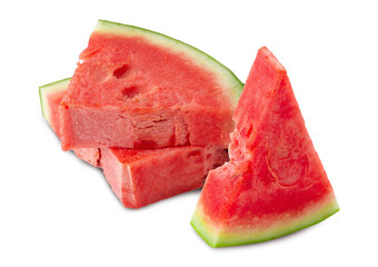 Sliced of watermelon isolated on a transparent background.