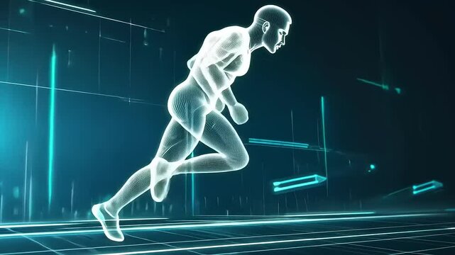 Futuristic Runner: Digital Athlete in Motion