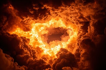 Fototapeta premium Fiery Hole in the Clouds