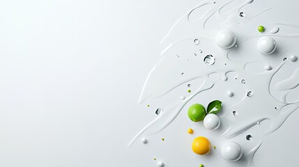 Fototapeta premium Citrus fruits and white splash studio still life photography minimalist top view freshness concept