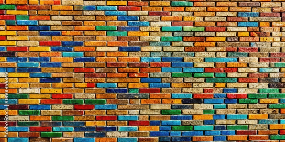 Aufkleber vibrant multicolored brick wall texture a colorful background for design projects