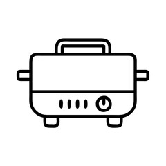 Portable electric cooker appliance vector illustration for kitchen cooking and food preparation needs