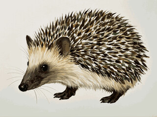 Dappled shadows, tiny guardian hedgehog isolated watercolor vector illustration svg 