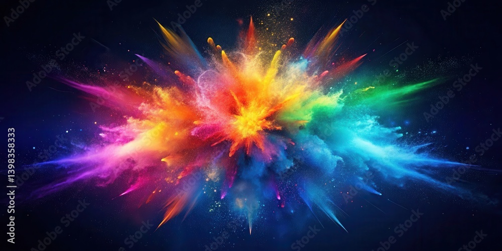 Aufkleber a vibrant explosion of multicolored powder, a breathtaking display of color and energy, perfect for 
