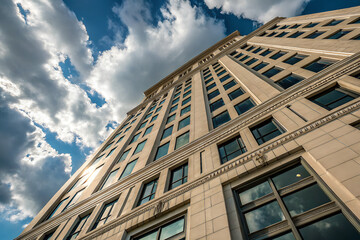 modern office building with sky