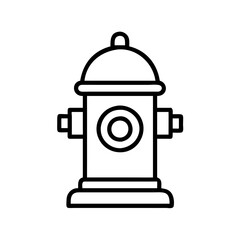 Fire hydrant outline vector drawing for emergency services and fire safety equipment design needs