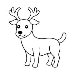 Dog Wearing Reindeer Antlers Coloring Book for Toddlers
