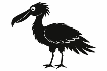 shoebill sihouette black vector