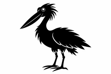 shoebill sihouette black vector