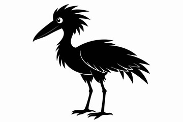 shoebill sihouette black vector