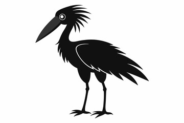 shoebill sihouette black vector