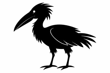 shoebill sihouette black vector