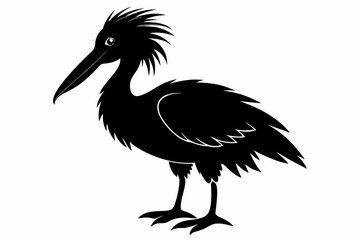 shoebill sihouette black vector