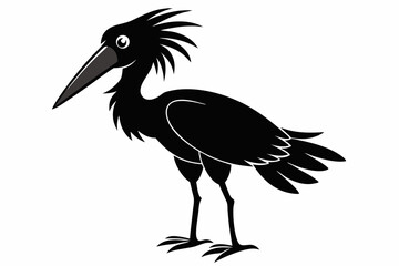 Obraz premium shoebill sihouette black vector
