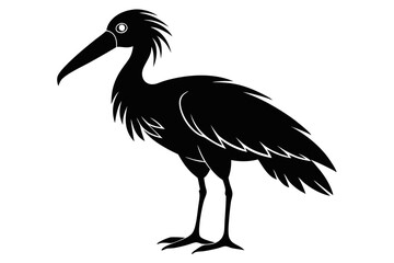shoebill sihouette black vector