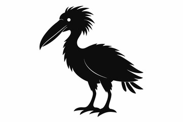 shoebill sihouette black vector