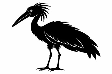 Obraz premium shoebill sihouette black vector