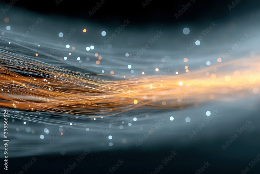 Poster dynamic swirl of light and color creating an abstract visual effect in a dark space during evening h
