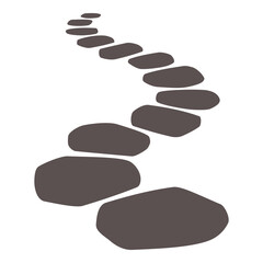 Garden Stone Pathway Style Illustration Isolated on White Background