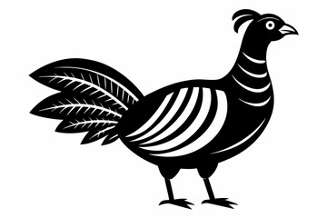 Prairie chicken silhouette black vector