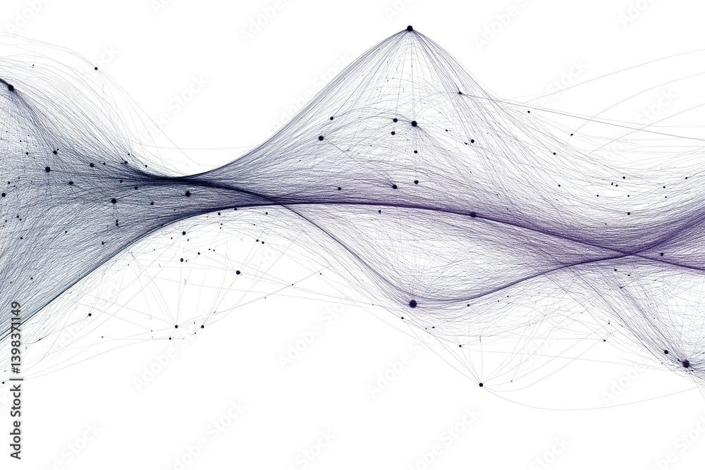 Poster visually striking representation of data flow and connections in a network