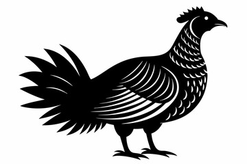 Prairie chicken silhouette black vector
