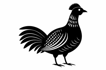 Prairie chicken silhouette black vector