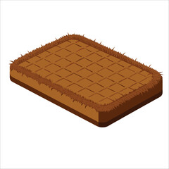 Coconut Fiber Doormat and black yellows color isolated on white background, home accessories for styling and hygiene