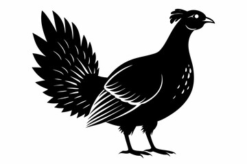 Prairie chicken silhouette black vector