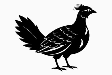 Prairie chicken silhouette black vector
