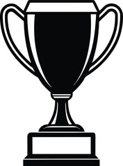 Trophy realistic silhouette with white background 