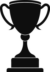 Trophy realistic silhouette with white background 