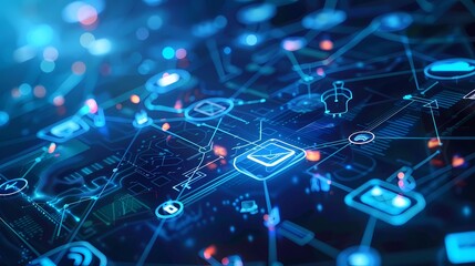 A network, icons, gaming, AI, tech, esports, community, sales, marketing, engagement, Generative AI illustrations. 