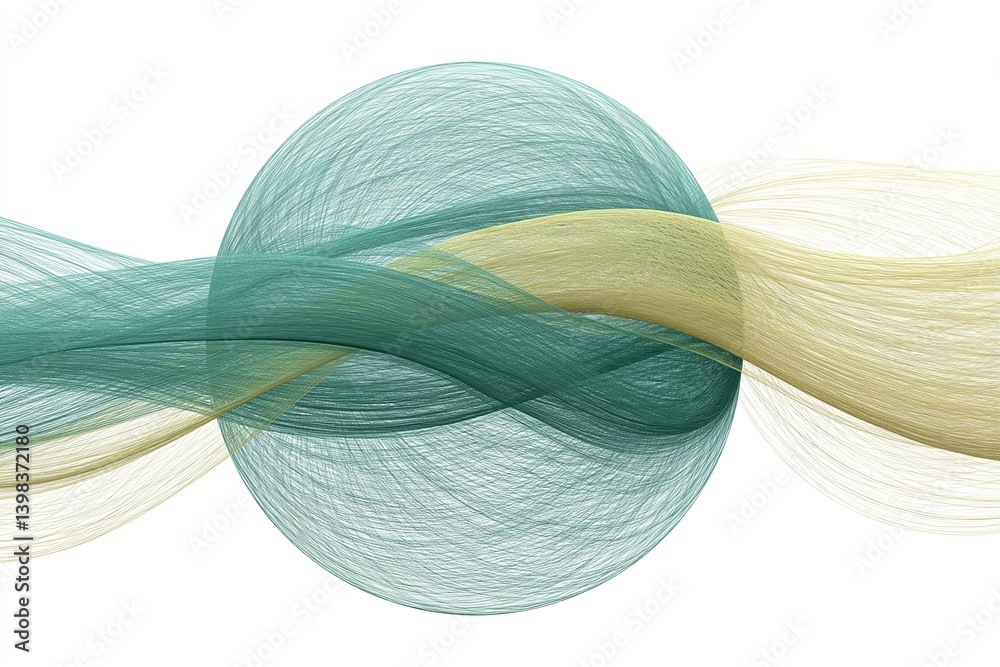 Poster colorful swirling lines creating a modern abstract design with a circular element in a minimalist st