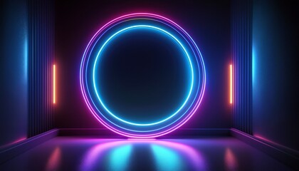 Neon lights shining gently in the darkness