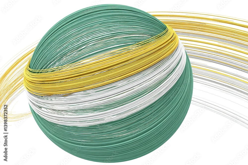 Poster colorful abstract sphere with flowing lines representing movement and energy in a dynamic compositio
